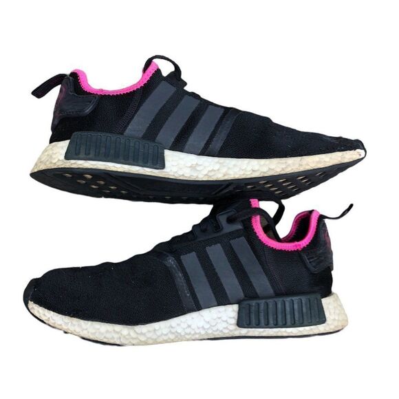 2019 Adidas NMD R1 Black Shock Pink Size 12 - Picture 14 of 16